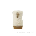 Loisir moelleux Bottes de neige en peluche blanche respirante